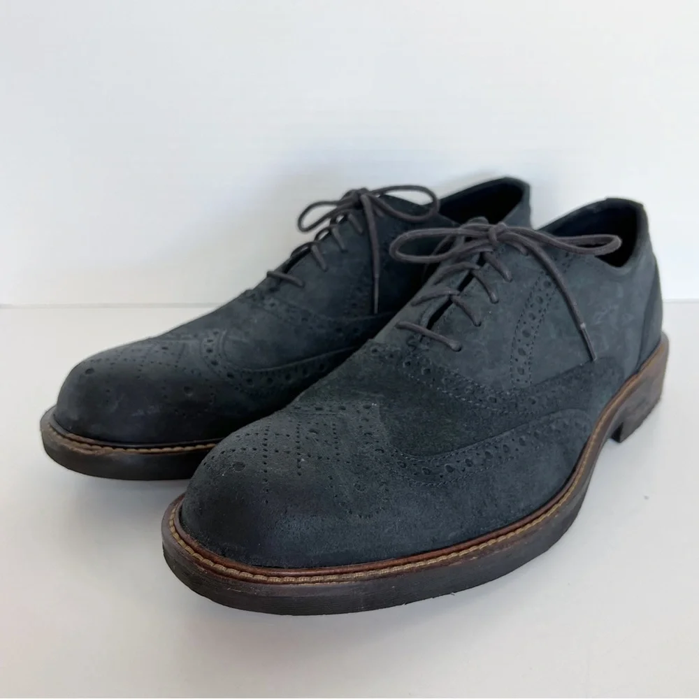✖️SOLD✖️•ECCO• NWOB Kenton Oxford Tie Dress Shoe in Black Oiled Suede - Picture 2 of 13